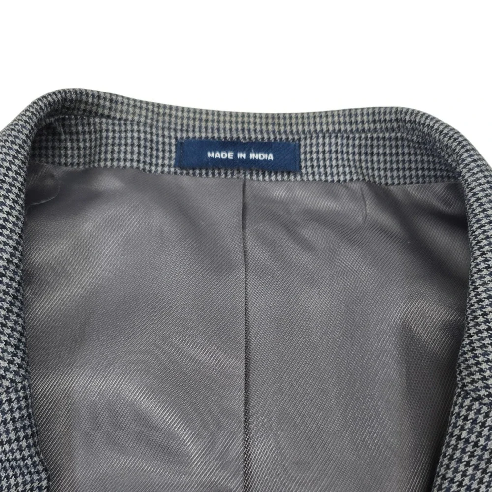 Stafford Mens 44 Reg Classic Fit Year Round Sport‎ Coat Blazer Blue Check